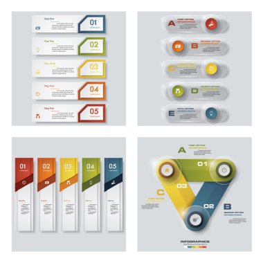 4 tasarım şablonu/grafik veya Web sitesi düzeni topluluğu. Vektör arka plan.