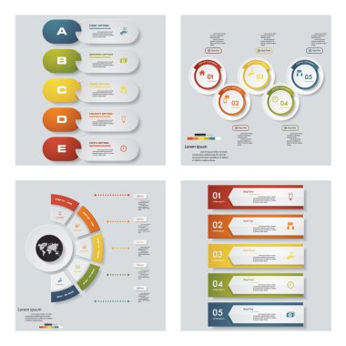 4 tasarım şablonu/grafik veya Web sitesi düzeni topluluğu. Vektör arka plan.