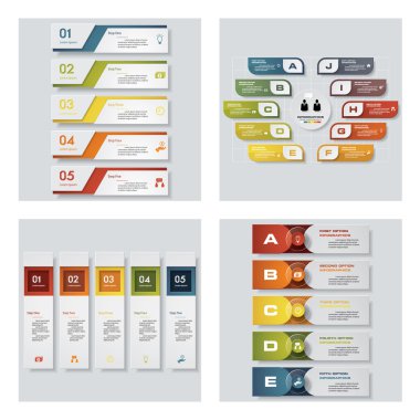 4 tasarım şablonu/grafik veya Web sitesi düzeni topluluğu. Vektör arka plan.