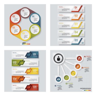 4 tasarım şablonu/grafik veya Web sitesi düzeni topluluğu. Vektör arka plan.