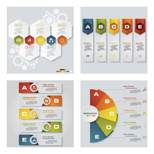 Coleção de 4 modelos de apresentação coloridos de design. Contexto do vetor . —  Vetores de Stock