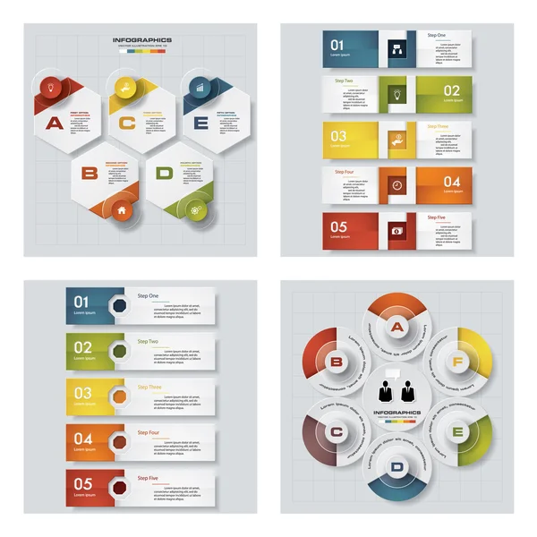 Collection of 4 design colorful presentation templates Vector Collection of 4 design colorful presentation templates Vector