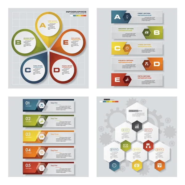 4 디자인 화려한 프레 젠 테이 션 서식 파일의 컬렉션입니다. 벡터 배경. — 스톡 벡터