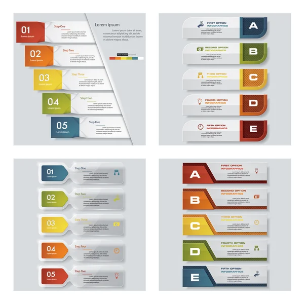 4 Tasarım renkli sunu şablonları koleksiyonu. Vektör arka plan.