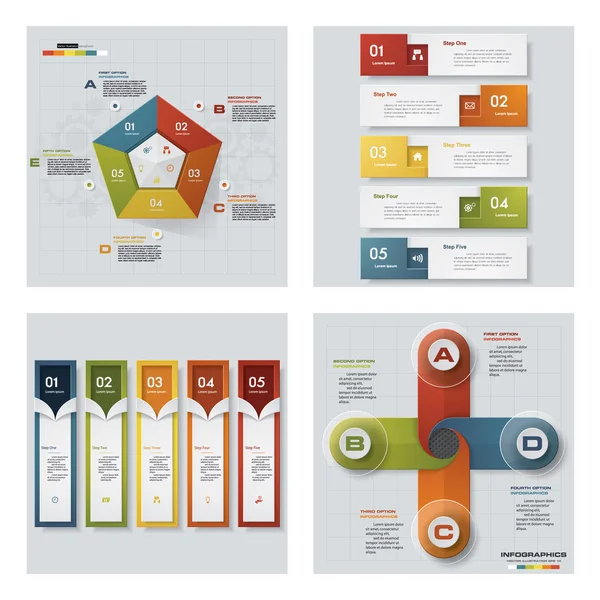 Coleção de 4 modelos de apresentação coloridos de design. Contexto do vetor . —  Vetores de Stock