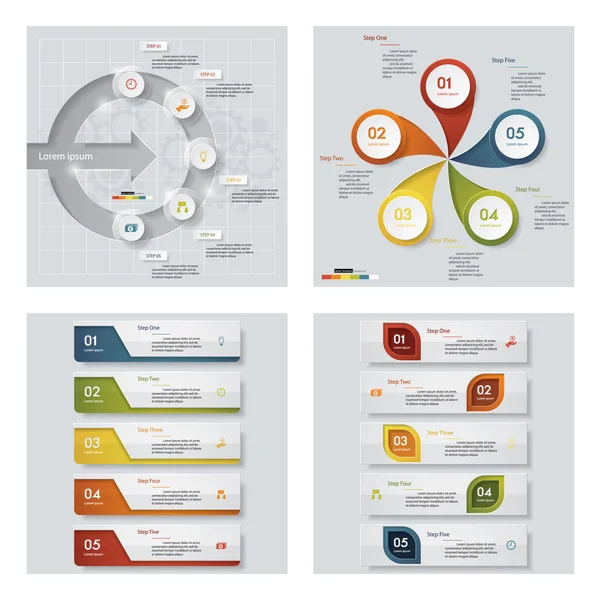 Samling av 4 färgglada presentation formgivningsmallar. Vektor bakgrund. — Stock vektor