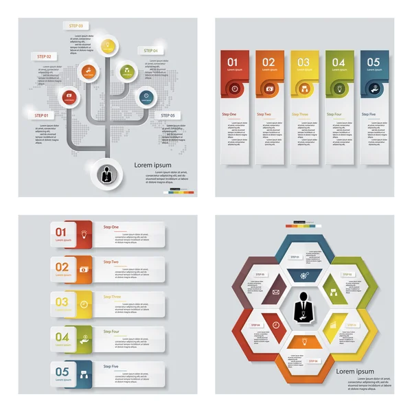 Coleção de 4 modelo de apresentação colorida de design. Contexto do vetor . —  Vetores de Stock