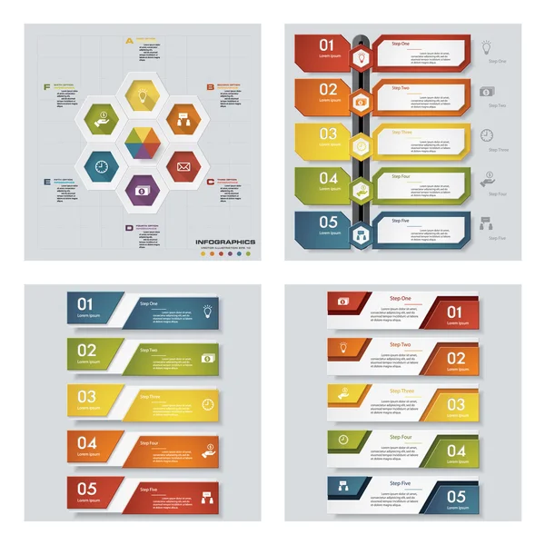 Coleção de 4 modelo de apresentação colorida de design. Contexto do vetor . —  Vetores de Stock