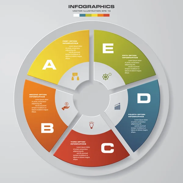 Инфографический шаблон дизайна и бизнес-концепция с 5 вариантами . — стоковый вектор