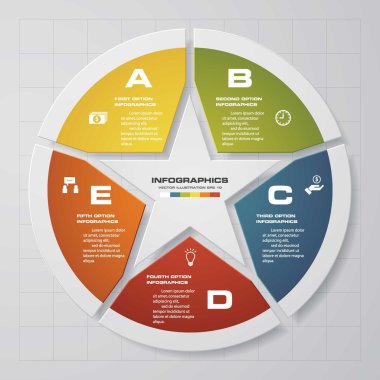 Basit ve Editable 5 Adımlar Vektör İlerleme Arka Plan. Eps10.