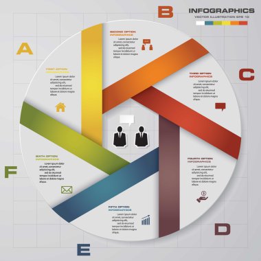 Tasarımınız için 6 adımdiyagramı. Temiz şablon tasarla.