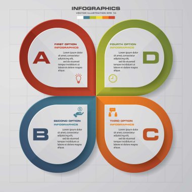 Soyut 4 adım infographics arka plan. Vektör.