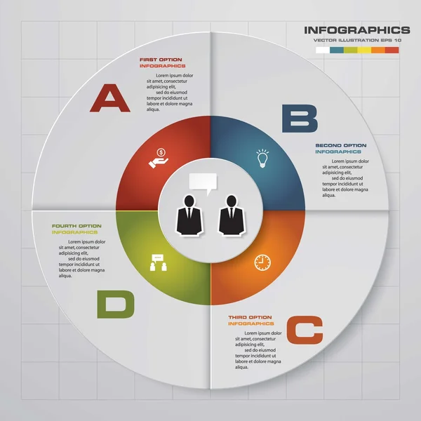 Modèle de rapport infographique en 4 étapes . — Image vectorielle