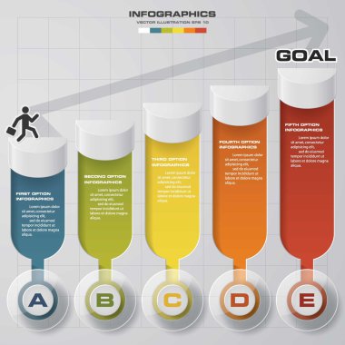 5 seçeneğin vektör illüstrasyon infografik zaman çizelgesi.