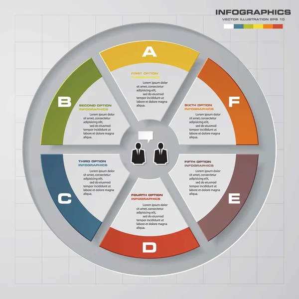 Инфографический шаблон дизайна и бизнес-концепция с 6 вариантами . — стоковый вектор