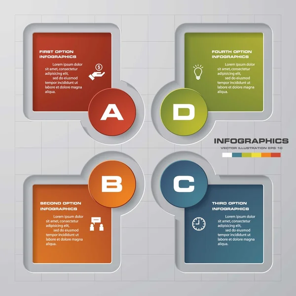 Soyut 4 adım infographics arka plan. Vektör.