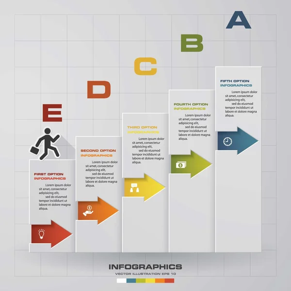 5 βήματα προς βήμα Infographics διάνυσμα πρότυπο σχεδίασης. — Διανυσματικό Αρχείο