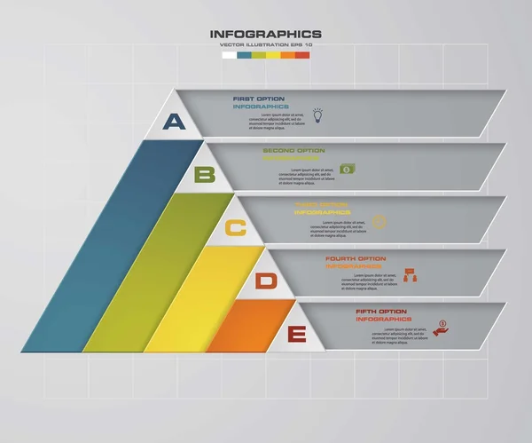 Абстрагируйтесь от 5 шагов пирамидальной формы. with free space / graphic or website layout. Вектор. S10 . — стоковый вектор