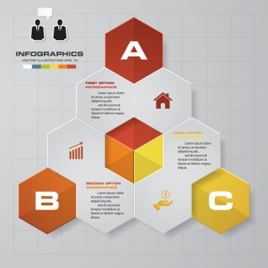 Soyut 3 adımda infographis öğeler.