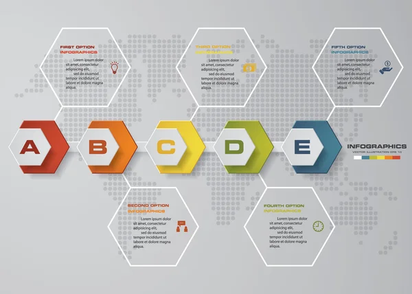 5 Schritte Timeline-Infografik für Business-Design. — Stockvektor