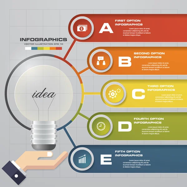 Résumé Modèle de bannière de présentation en 5 étapes. Illustration vectorielle . — Image vectorielle