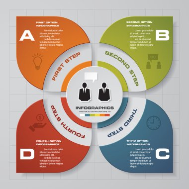 Soyut 4 adım infographis elemanları.