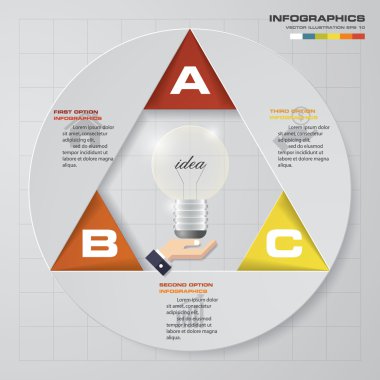 3 seçenek, parça, adım veya işlemle infografik tasarım şablonu ve iş konsepti. 