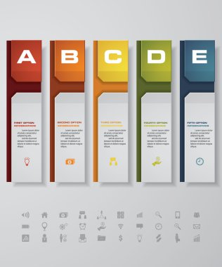 Tasarım temiz sayı afiş şablonu. İş İkonları/Simgeleri bir dizi ile.