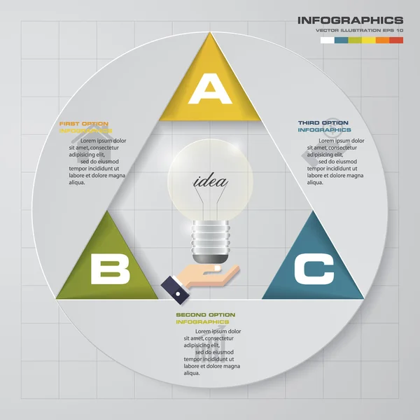 Modèle de conception infographique et concept d'entreprise avec 3 options, pièces, étapes ou processus . — Image vectorielle