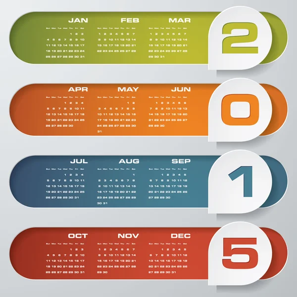 Simpel redigerbar vektor kalender 2015 – Stock-vektor