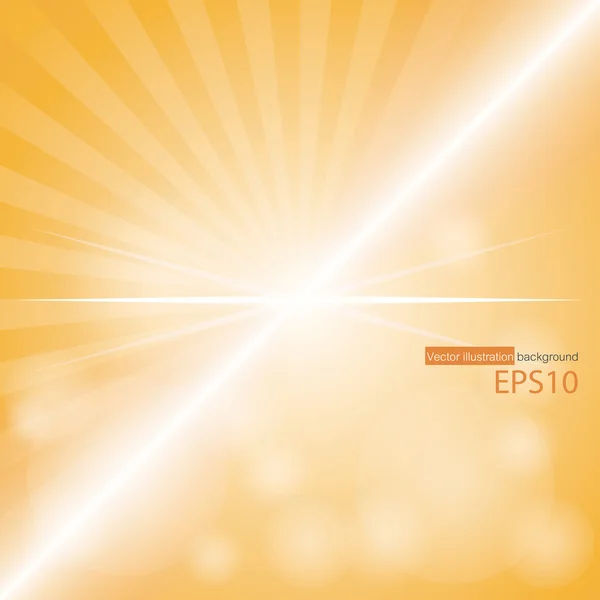 Empty Orange Color Background With Sunburst at the left side. — Stock Vector