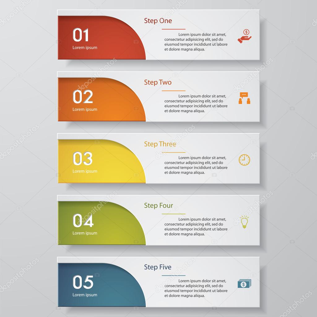 Design clean number banners template Vector.