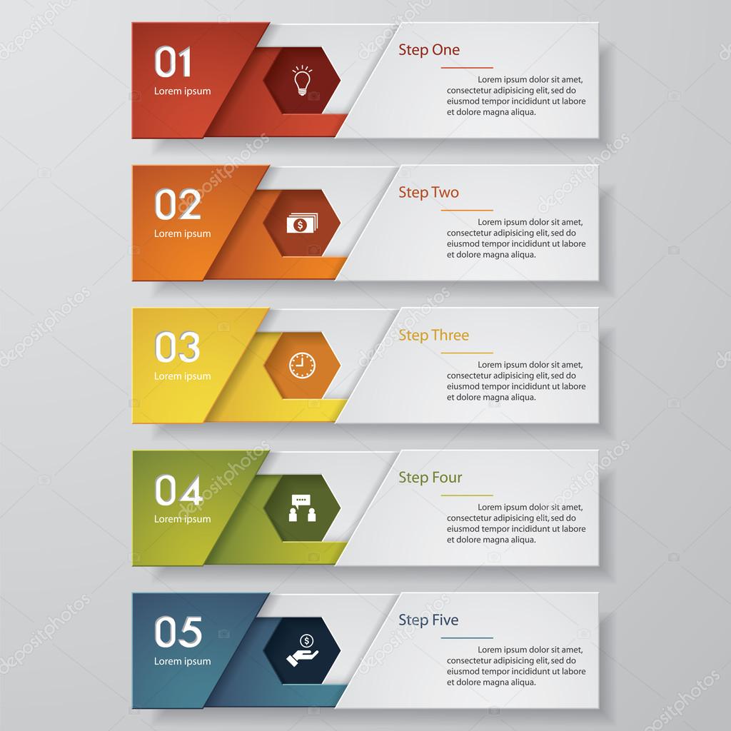 Design clean number banners template Vector.