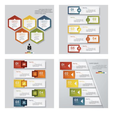 4 tasarım şablonu/grafik veya Web sitesi düzeni topluluğu. Vektör arka plan.