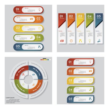 4 tasarım şablonu/grafik veya Web sitesi düzeni topluluğu. Vektör arka plan.