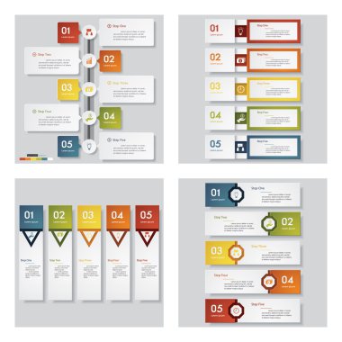 4 tasarım şablonu/grafik veya Web sitesi düzeni topluluğu. Vektör arka plan.