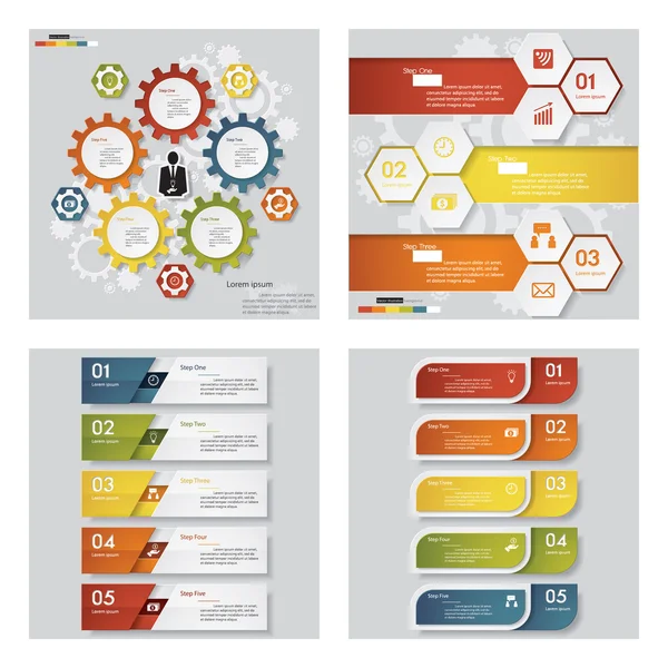 Coleção de 4 modelo de design / gráfico ou layout do site. Contexto do vetor . —  Vetores de Stock