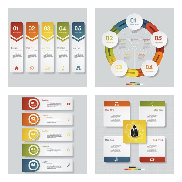 Coleção de 4 modelo de design / gráfico ou layout do site. Contexto do vetor . —  Vetores de Stock