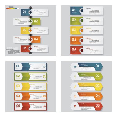 4 tasarım şablonu/grafik veya Web sitesi düzeni topluluğu. Vektör arka plan.