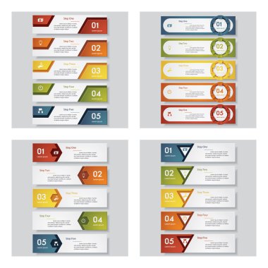 4 tasarım şablonu/grafik veya Web sitesi düzeni topluluğu. Vektör arka plan.