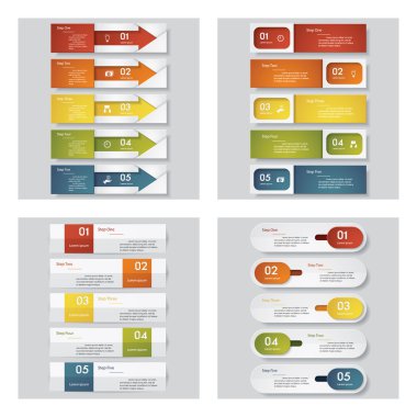 4 tasarım şablonu/grafik veya Web sitesi düzeni topluluğu. Vektör arka plan.