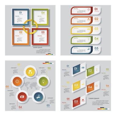 4 tasarım şablonu grafik veya Web sitesi düzeni topluluğu.
