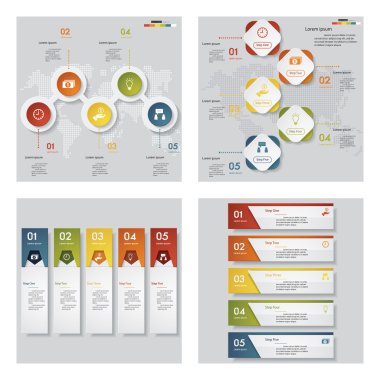 4 tasarım şablonu grafik veya Web sitesi düzeni topluluğu.