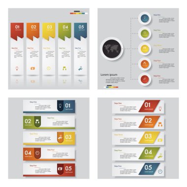 4 tasarım şablonu grafik veya Web sitesi düzeni topluluğu. Vektör arka plan.