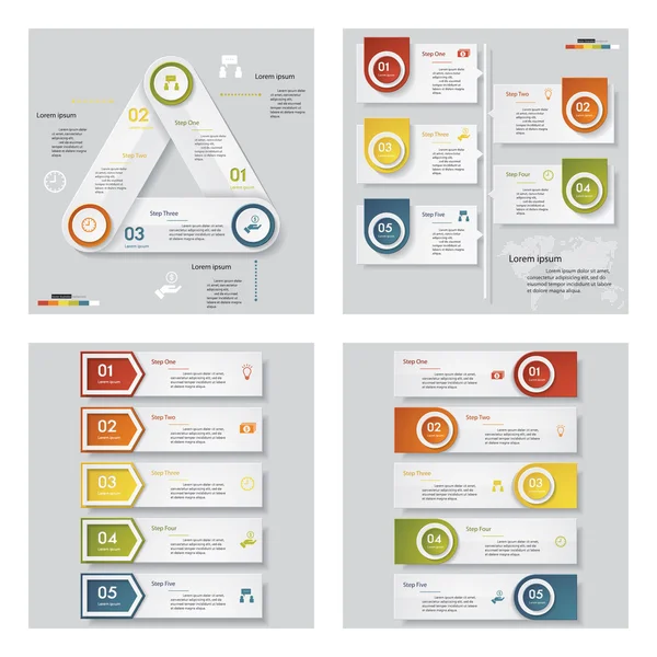 4 tasarım şablonu grafik veya Web sitesi düzeni topluluğu. — Stok Vektör