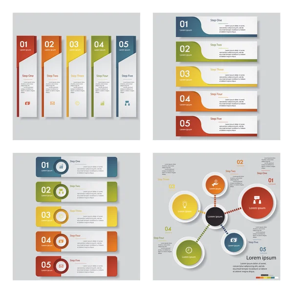 Coleção de 4 modelo de design gráfico ou layout do site. Contexto do vetor . — Vetor de Stock