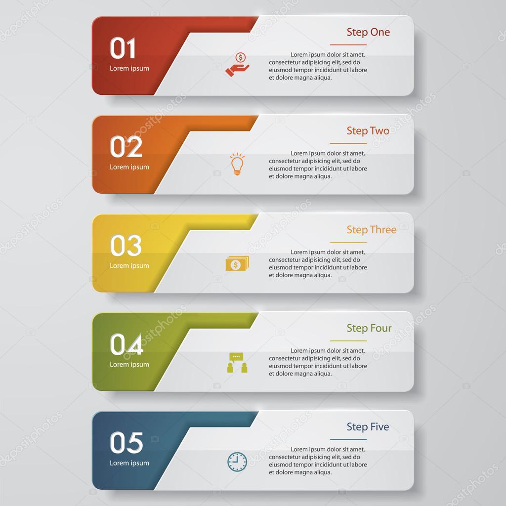 Design clean number banners template. Vector.