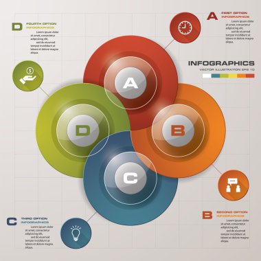 Abstract 4 steps infographics background. Number banners template. Vector.
