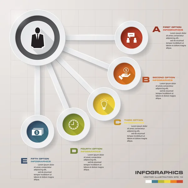 Abstrakt 5 Schritte infographis elements.Vektor Illustration. — Stockvektor