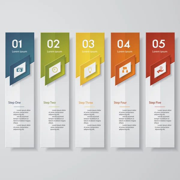 Plantilla de banners de número limpio de diseño. Vector . — Vector de stock